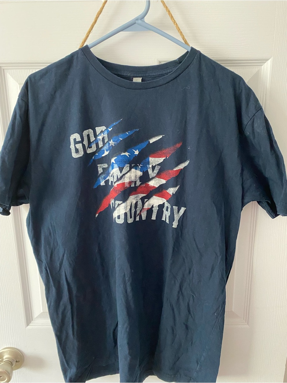 Navy 'God Bless My Country' Graphic Kids T‑Shirt